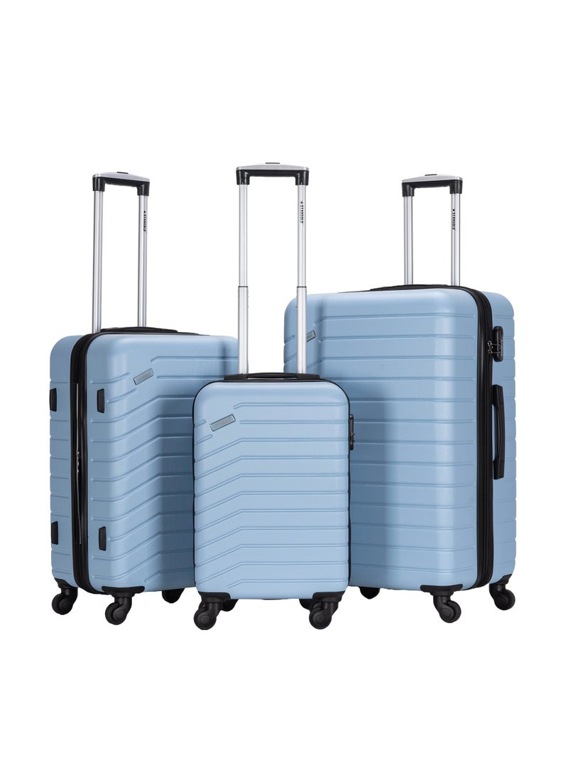 ستارجولد مجموعة حقائب الأمتعة مكونة من 3 قطع حقائب سفر ذات جوانب صلبة ABS مع عجلات دوارة 360 درجة ونظام قابل للقفل حقيبة سفر عالية الجودة - Image 1